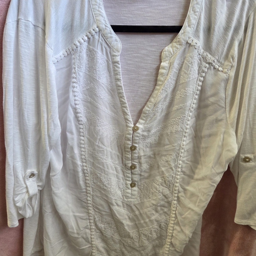 Democracy White Blouse with Button Detail